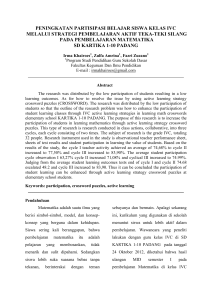 peningkatan partisipasi belajar siswa kelas ivc melalui strategi