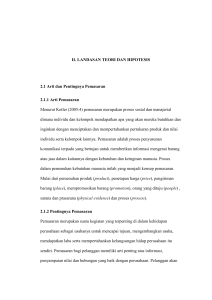 II. LANDASAN TEORI DAN HIPOTESIS 2.1 Arti dan Pentingnya