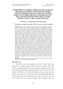 eksperimentasi model problem based learning (pbl)