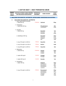 1. daftar obat i : obat peresepan umum