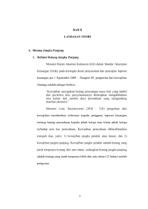 BAB II LANDASAN TEORI A. Hutang Jangka Panjang 1. Definisi