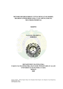 metode regresi ridge untuk mengatasi model regresi linier berganda