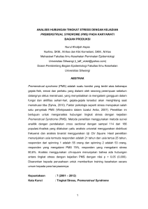 1 ANALISIS HUBUNGAN TINGKAT STRESS DENGAN KEJADIAN