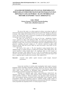 analisis determinasi financial performance perusahaan