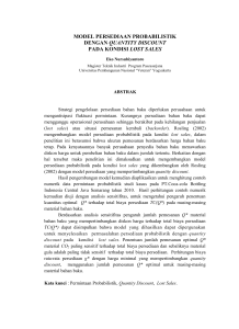 model persediaan probabilistik dengan quantity discount pada