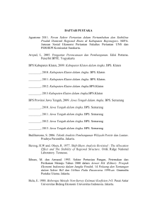 DAFTAR PUSTAKA Agustono 2011. Peran Sektor Pertanian dalam