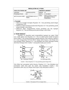 76 REGULATOR AC 3 FASA I. TUJUAN 1. Mahasiswa terampil