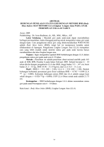 (Body Mass Index) DAN METODE LLA (Lingkar Lengan Atas)