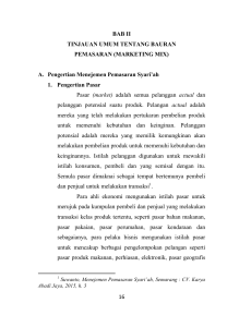 16 BAB II TINJAUAN UMUM TENTANG BAURAN PEMASARAN
