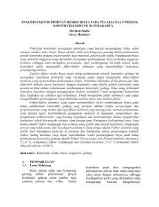 ANALISIS FAKTOR DOMINAN RESIKO BIAYA PADA