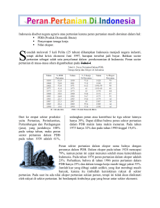 Indonesia disebut negara agraris atau pertanian karena peran