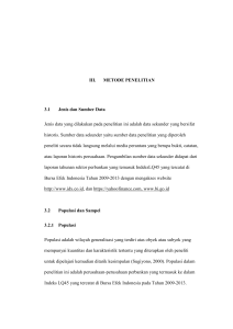 III. METODE PENELITIAN 3.1 Jenis dan Sumber Data Jenis data