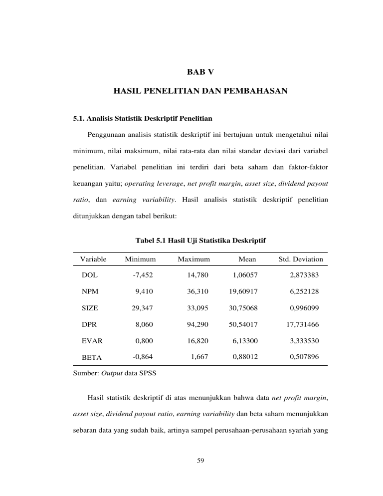 BAB V HASIL PENELITIAN DAN PEMBAHASAN