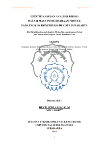 identifikasi dan analisis risiko dalam masa pemeliharaan proyek