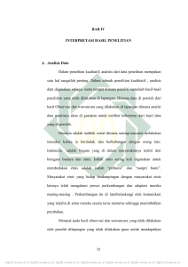 BAB IV INTERPRETASI HASIL PENELITIAN A. Analisis Data Dalam