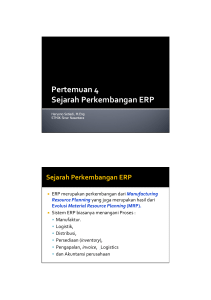 Pertemuan 4 Sejarah Perkembangan ERP