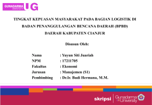 TINGKAT KEPUASAN MASYARAKAT PADA BAGIAN LOGISTIK DI