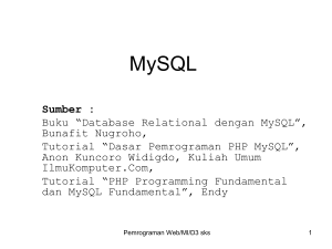 Sumber : Buku “Database Relational dengan MySQL”, Bunafit