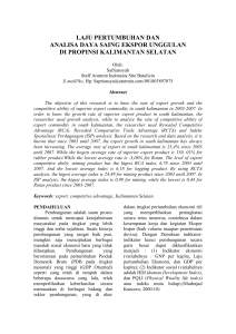 laju pertumbuhan dan analisa daya saing ekspor unggulan