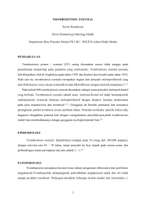 TROMBOSITOSIS ESENSIAL Savita Handayani Divisi Hematologi