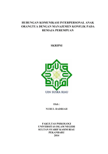 hubungan komunikasi interpersonal anak orangtua dengan