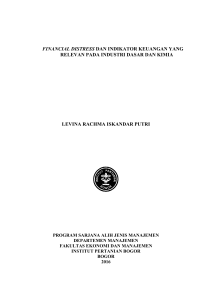 financial distress dan indikator keuangan yang