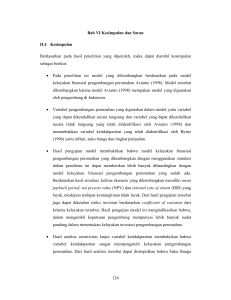 126 Bab VI Kesimpulan dan Saran II.4 Kesimpulan Berdasarkan