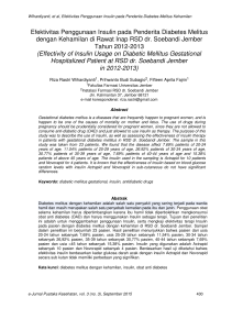 Effectivity of Insulin Usage on Diabetic Mellitus