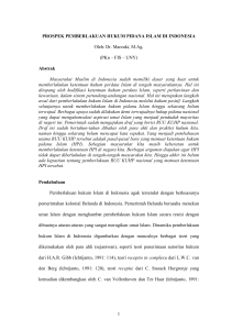 Dr. Marzuki, M.Ag. Prospek Pemberlakuan Hukum Pidana Islam di