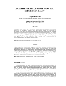 analisis strategi bisnis pada rm. sederhana km. 57