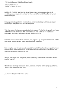 PNS Pemkot Bandung Wajib Bisa Bahasa Inggris