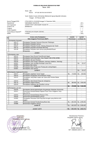 FORMULIR REALISASI PENDAPATAN PNBP Tahun : 2012 Bulan