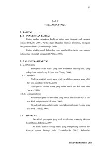 16 BAB 2 TINJAUAN PUSTAKA 2.1 PARITAS 2.1.1 PENGERTIAN