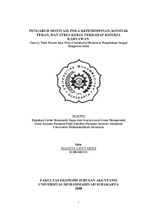 pengaruh motivasi, pola kepemimpinan, konflik peran, dan stres