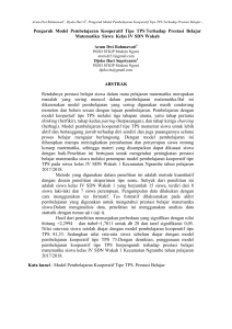 Pengaruh Model Pembelajaran Kooperatif Tipe TPS Terhadap