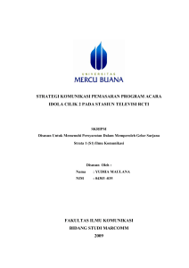 strategi komunikasi pemasaran program acara idola cilik 2 pada