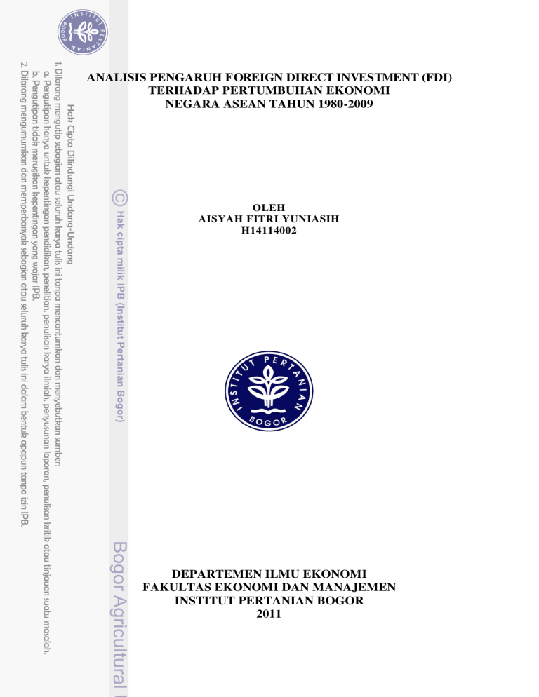Analisis Pengaruh Foreign Direct Investment (fdi)