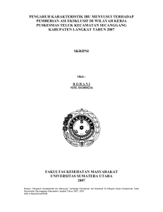 pengaruh karakteristik ibu menyusui terhadap pemberian asi