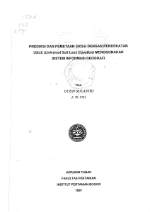 Prediksi dan Pemetaan Erosi dengan Pendekatan Usle (Universal