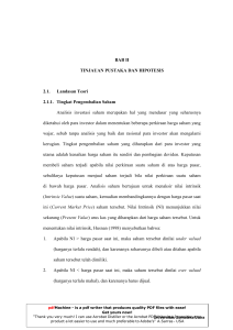 BAB II TINJAUAN PUSTAKA DAN HIPOTESIS 2.1. Landasan Teori