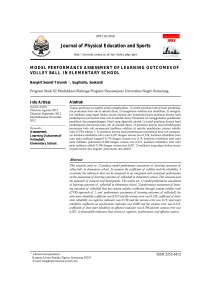 Journal of Physical Education and Sports