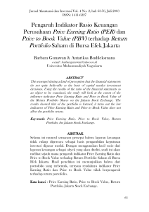 Price to Book Value (PBV) terhadap Return Portfolio Saham di