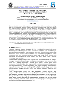 ANALISIS KINERJA PORTOFOLIO OPTIMAL CAPITAL