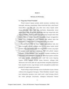 BAB. II TINJAUAN PUSTAKA 2.1 Pengertian Wakaf Produktif Wakaf