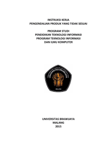 instruksi kerja pengendalian produk yang tidak sesuai program studi