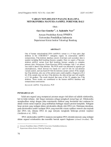 varian non-delesi 9 pasang basa dna mitokondria manusia sampel