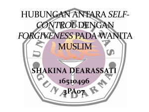 hubungan antara self-control dengan forgiveness pada wanita muslim