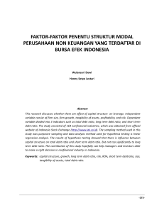 faktor-faktor penentu struktur modal perusahaan non