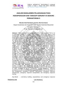 analisis manajemen pelaksanaan pada kesiapsiagaan dan