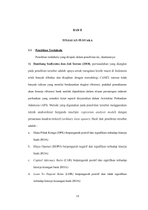 10 10 BAB II TINJAUAN PUSTAKA 2.1 Penelitian Terdahulu